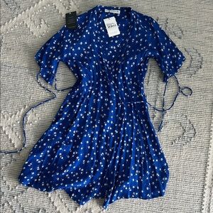 Faithfull the Brand Dress in Blue and White Floral